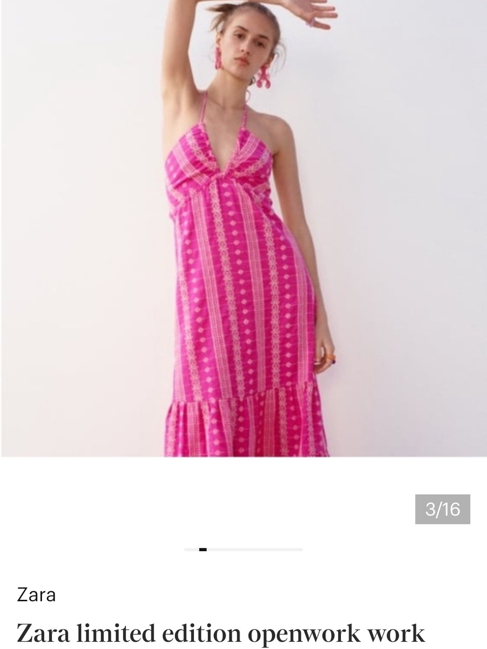 Zara Fuchsia Halter Midi Dress